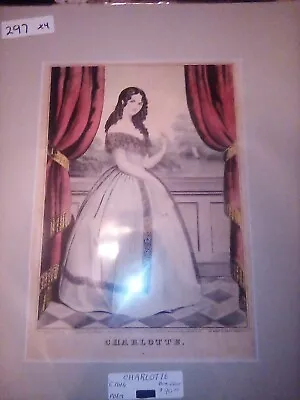 N. Currier. Early Print.. CHARLOTTE ...Nice.Mounted And Matted... • $35