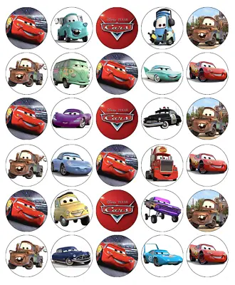 £2.20 • Buy 30x Disney Cars Lightning Mcqueen Cupcake Toppers Edible Wafer Fairy Cake Topper
