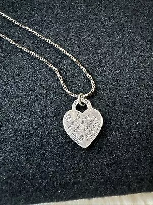 Mignon Faget Retired Intaglio Heart Necklace Sterling 2005 24 Inches Chain  • $149.99