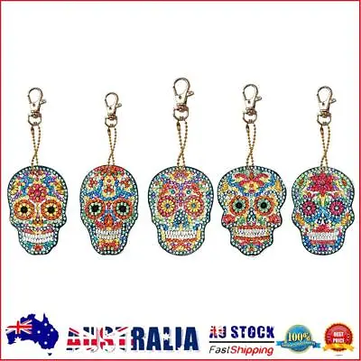 $12.38 • Buy AU 5pcs DIY Full Drill Special Shaped Diamond Painting Skull Bag Key Chains Gift