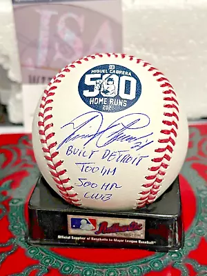 Miguel Cabrera Signed  Built Detroit Tough 500 HR Club  500 HR Baseball JSA COA! • $279.99