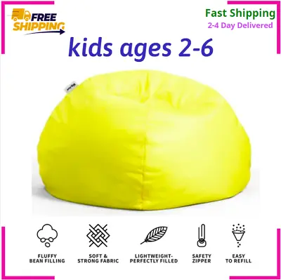 $34.21 • Buy Big Joe Dot Bean Bag Chair Kids With Filling Peat Buttercup, Playrooms, Durable