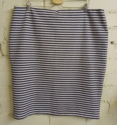 £8.99 • Buy TU Jersey Tube Skirt, UK 20, Ivory/dk Grey Horizontal Stripe, Elastic Waist NWOT