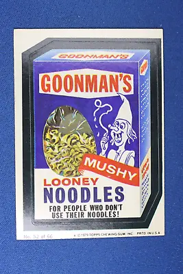 1979 Topps - Wacky Packages Series 1 - Puzzle Back - #52 Looney Noodles - Ex • $3.15