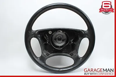 98-02 Mercedes W210 E320 E430 4 Spoke Driver Steering Wheel Leather Black OEM • $84