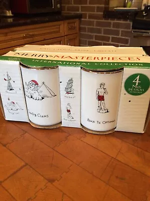 4 Christmas Merry-Masterpieces Cups International Collection Dayton Hudson 1999 • $17.60