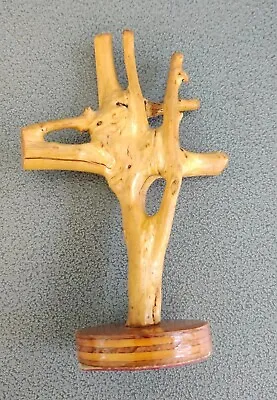 Mini Tree Root? Wooden Abstract Art Sculpture Stand Decor Ring Holder 6.5x4  • $27