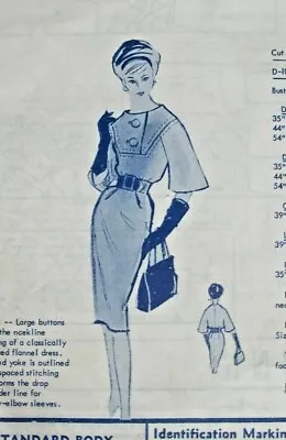 Uncut 50s 60s #MODESROYALE D-101 #VintageSewingPattern B 32 Designer Day Dress • $45.55