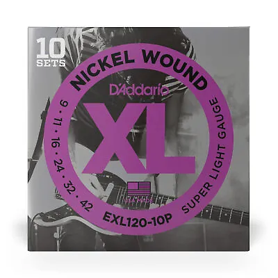 D'Addario Nickel Wound Electric Guitar Strings Super Light 9-42 10 Sets • $54.99