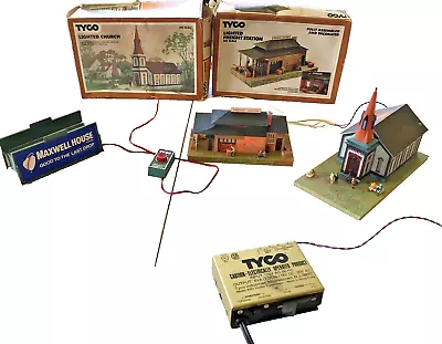 Tyco Vintage 1975 HOScale ChurchFreightStationSteamWhistle Billboard&transfrmr • $45