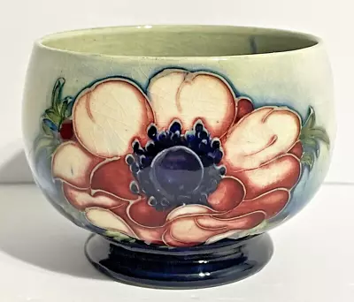 Moorcroft Anemone Bowl 3 3/4  X 2 3/4  Purple & Red Tubelined Flowers • $34.99