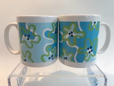 Vintage Tams Pottery 2 Mugs Abstract Multicoloured Mugs Retro 80's • £14.99