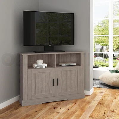 $189.95 • Buy TV Corner Stand Unit Console Entertainment Farmhouse Buffet Hallway Cabinet