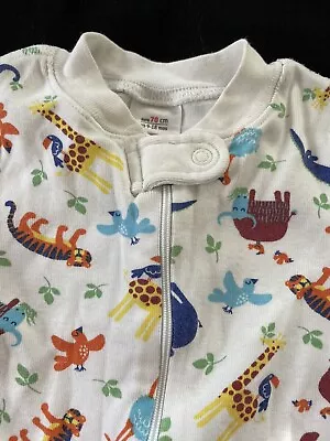 Hannah Andersson White Multicolored Animals Organic Cotton PJ 70cm (9-18 Mos) • $16