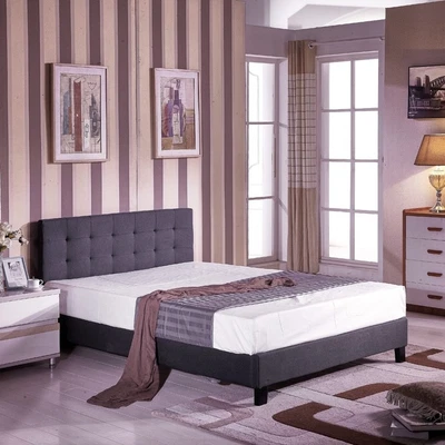 $149.60 • Buy Timber Double/queen/king Size Bed Frame Dark Grey Fabric Bed Frame 