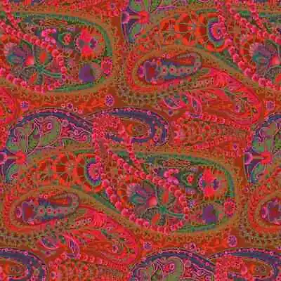 1/2 Metre Kaffe Fassett Paisley Jungle - RUST Red Cotton Quilting Fabrics • £8.60