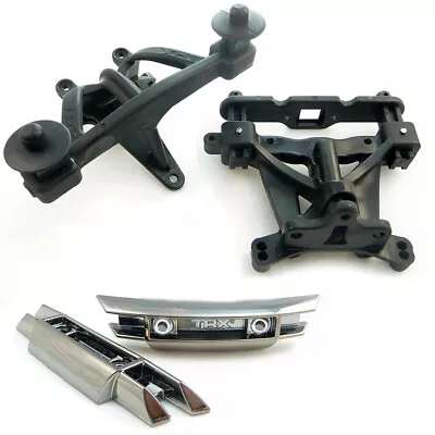 Traxxas 1/10 E-Revo BL* FRONT & REAR BLACK CHROME BUMPERS BODY MOUNTS & POSTS * • $21