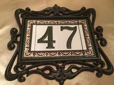 Heavy Metal House Address Frame (2 Spanish Tiles Included) • $45