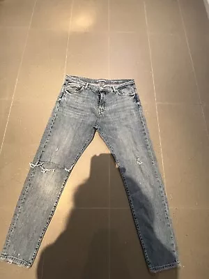 ZARA Men’s Blue Ripped Distressed Jeans Size 34 • $15