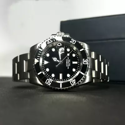 Custom Submariner 40mm Mod Watch Black Diver Ceramic Bezel W/ NH35 Movement • $168