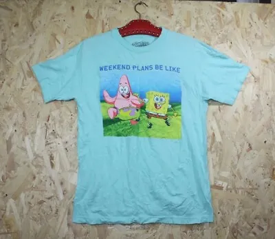 SpongeBob T-Shirt Size M SquarePants Weekends Plans Be Like  • £12.50