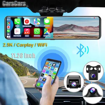 11.26INCH Touch Screen +GPS Mirror Dash Cam Wireless Apple Carplay Android HOT • $106.99