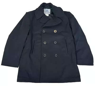 DSCP USN US Navy Enlisted Pea Coat Peacoat Wool Blue Size 42 Regular 42R • $76.49