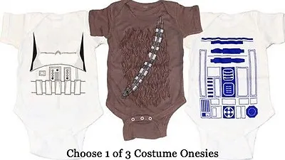 CHOOSE Infant Baby Star Wars Storm Trooper Chewbacca R2-D2 Costume Suit Romper • $19.95