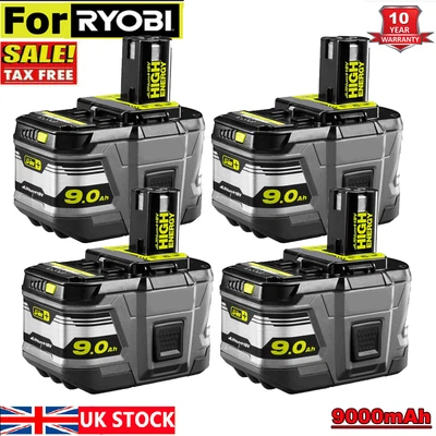 £19.59 • Buy 4X 18 Volt For RYOBI P108 18V One+ 9.0Ah Plus High Capacity Battery Lithium-Ion