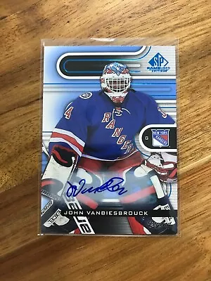 2022-23 UPPER DECK UPPER DECK SP GAME USED JOHN VANBIESBROUCK #145 AUTO Rangers • $39.99