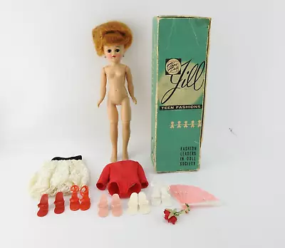 Vintage Vogue Doll Jill 1957  Auburn Blue Sleep Eyes W Box Swimsuit Shoes Skirt • $149.99