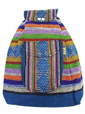 Authentic RASTA Bag Beach Hippie Baja Ethnic Backpack Made In Mexico 26 • $17.95