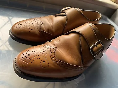 CHARLES TYRWHITT  BROWN MONK BUCKLED SHOES TAN BROWN SIZE 6 Uk USED COND • £8.95