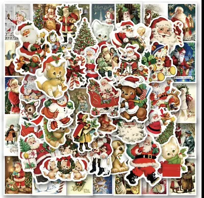 10pcs Vintage Christmas #1 Stickers. Scrapbooking Journaling Crafts DIY • $2.99