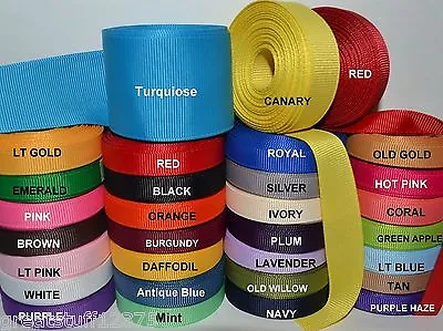 3/8  5/8  7/8  1.5  Grosgrain Ribbon  5 Yards Of 1 Color Solid Bulk Wholesale • $1.39