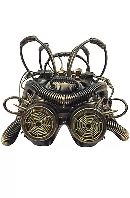 Brand New Steampunk Powered Helmet Mask (Gold) • $29.68