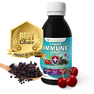 £8.99 • Buy Elderberry Immune Syrup - Family Immune Syrup - Vitamin D3, B12 - Folic Acid