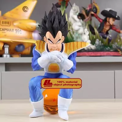 Anime Dragon Ball Z Vegeta Sitting On Dragon Ball Thinking Figure Toy Gift • $31.99