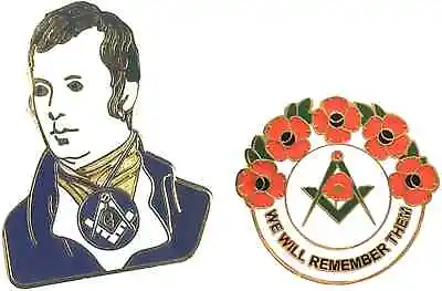 £8.99 • Buy Masonic Robert Burns (RABBIE) And Masonic We Will Remember Enamel Badge