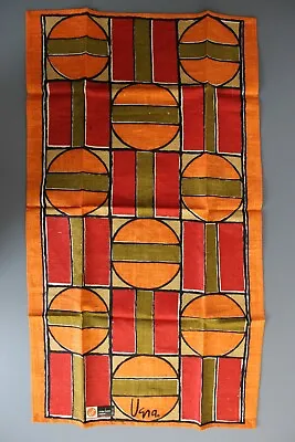 MCM Vera Neumann 1960's Linen Geometric Tea Towel With Labels 27-1/2 X 15-3/4  • $49.02