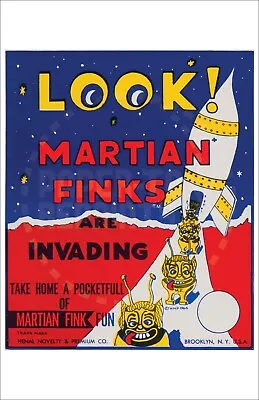 Martian Finks Advertising Poster - Vintage Reprint • $24.95