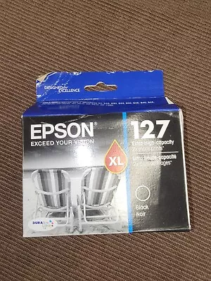 Epson 127 XL Black Ink Cartridge Unopened Made In USA Beat Up Box • $18