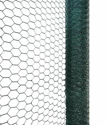 £8.49 • Buy 5m Green PVC Coated Galvanised Chicken Garden Wire Netting / Fencing 