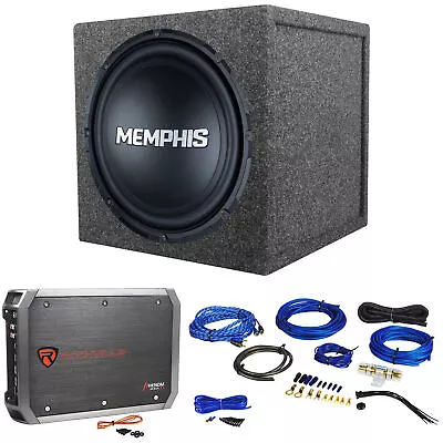 Memphis Audio SRX1240V 12  300 Watt Car Subwoofer+Sealed Box+Amplifier+Amp Kit • $237.95