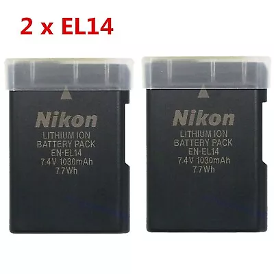 Original Nikon EN-EL14 Battery For D5500 D5600 D5300 D5200 D5100 D3300  (2-Pack) • $45.99