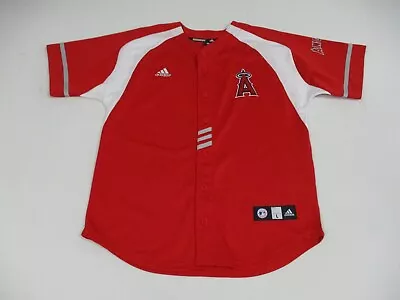 Adidas Anaheim Angels Jersey Boy's Size Large Red Short Sleeve Mark Trumbo • $18.88