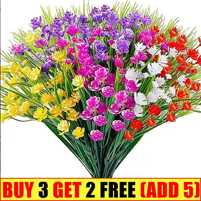 Artificial Plants Fake Flowers In/Outdoor For Garden Porch Window Box Plants NEW • £3.39
