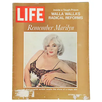 Life Magazine Remember Marilyn Monroe A Photographic Exhibit September 8 1972 • $9.95