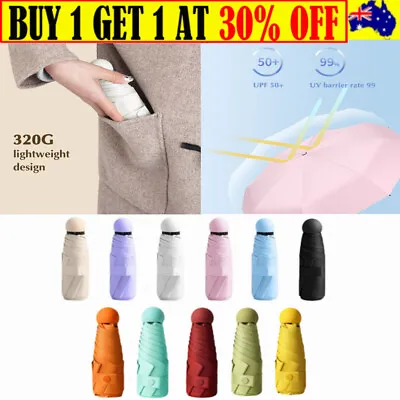$15.99 • Buy Mini Pocket Compact Umbrella Sun Anti UV 6 Folding Rain Windproof LightWeight