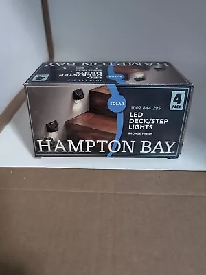 Hampton Bay 8 Lumens Bronze LED 3000K Outdoor Solar Step Light 4-Pack • $19.47